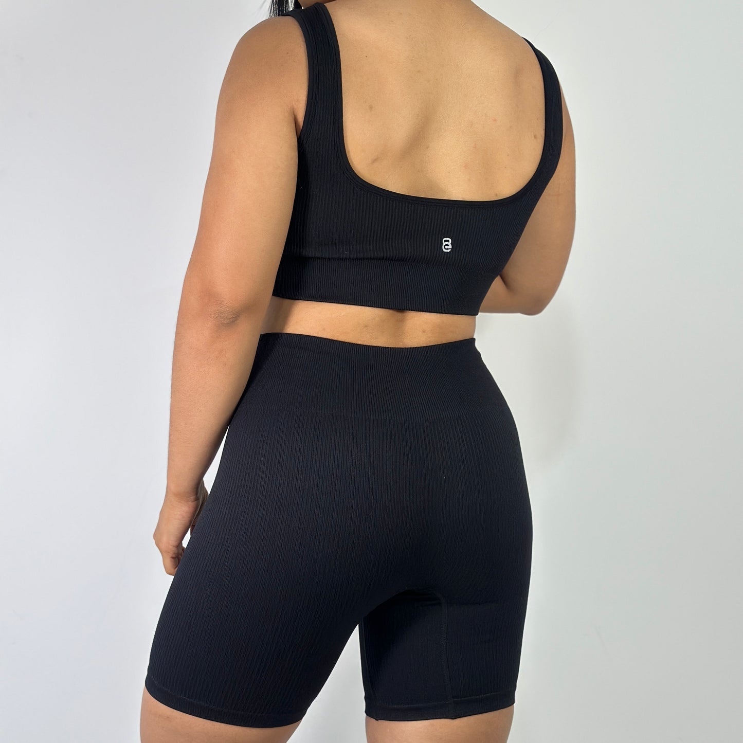 Conjuntos Top + Biker tela acanalada