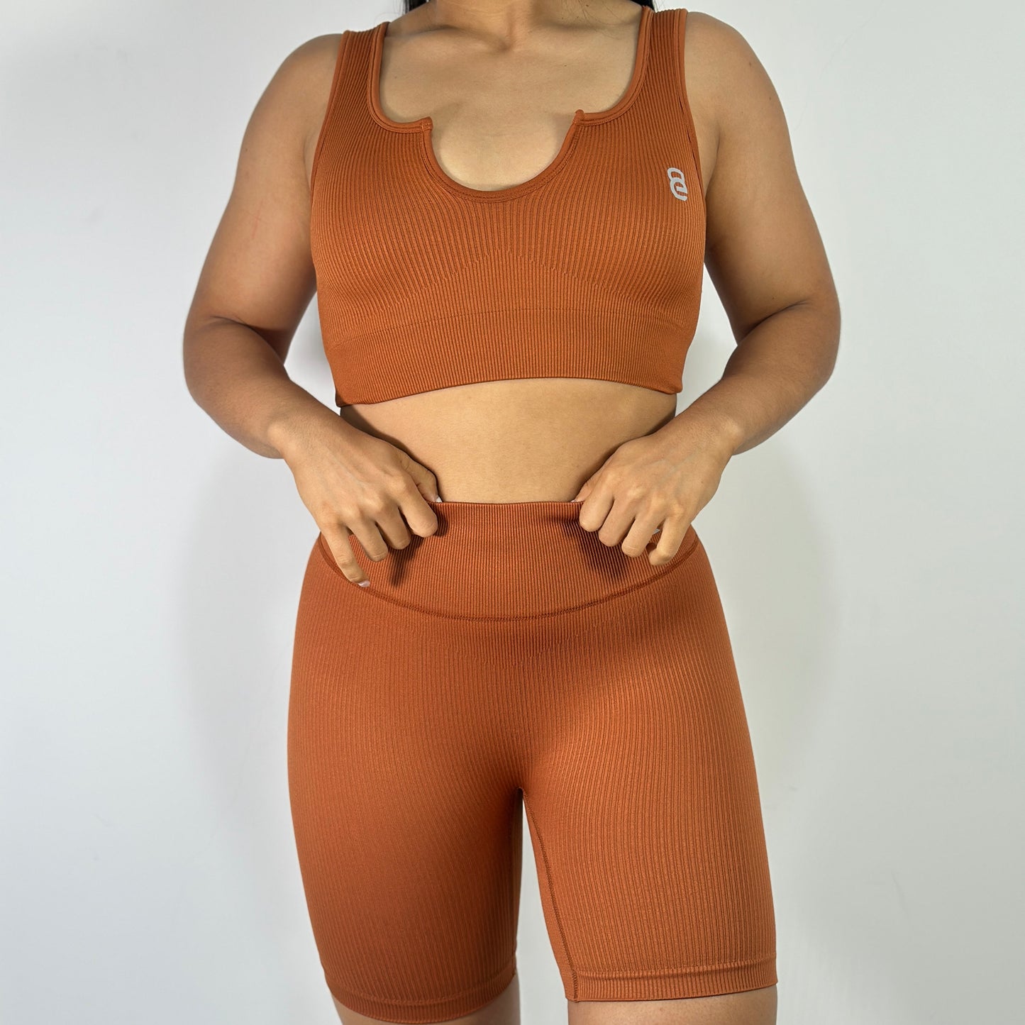 Conjuntos Top + Biker tela acanalada