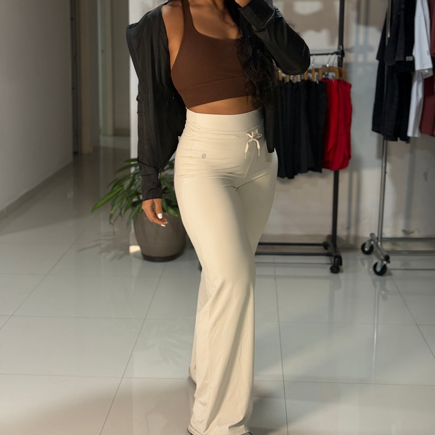 Wide leg sweat pant