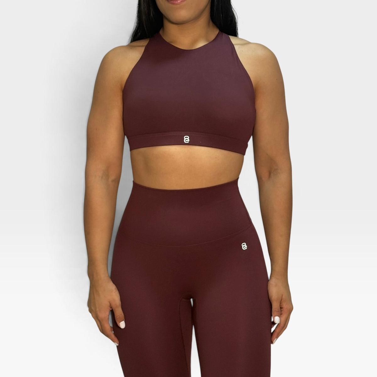 Conjunto top alto + licra pegada