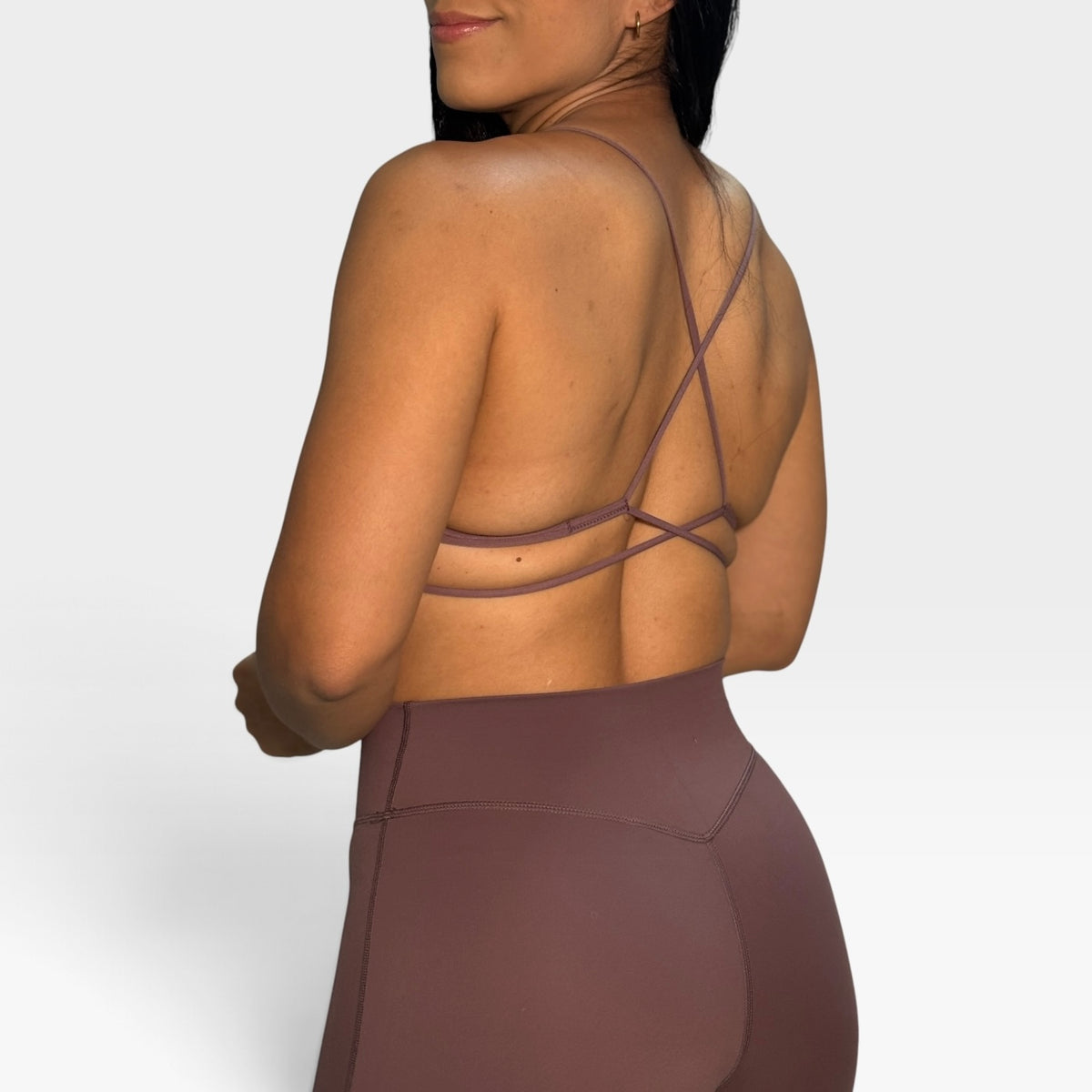 Conjunto top tiritas + licra corte recto