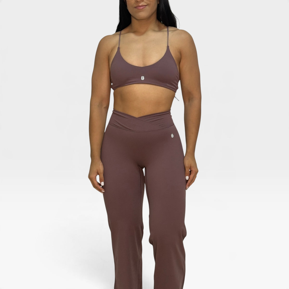 Conjunto top tiritas + licra corte recto